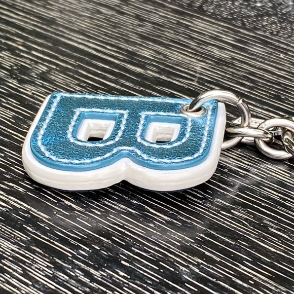 COACH - Two Toned Blue Leather “B” Key Fob - Picture 3 of 7